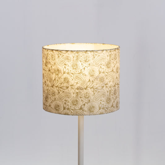 Drum Lamp Shade - P69 - Garden Gold on Natural, 25cm x 20cm