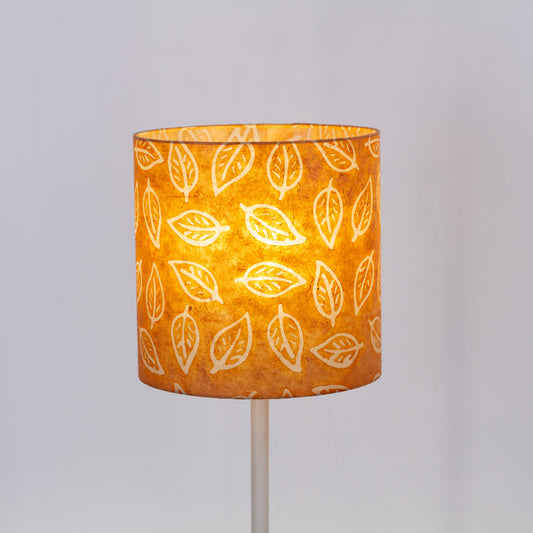 Drum Lamp Shade - P66 - Batik Leaf on Camel, 25cm x 25cm