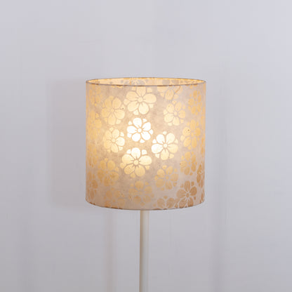 Drum Lamp Shade - P75 - Batik Star Flower Natural, 25cm x 25cm