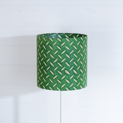 Drum Lamp Shade - P96 - Batik Tread Plate Green, 25cm x 25cm