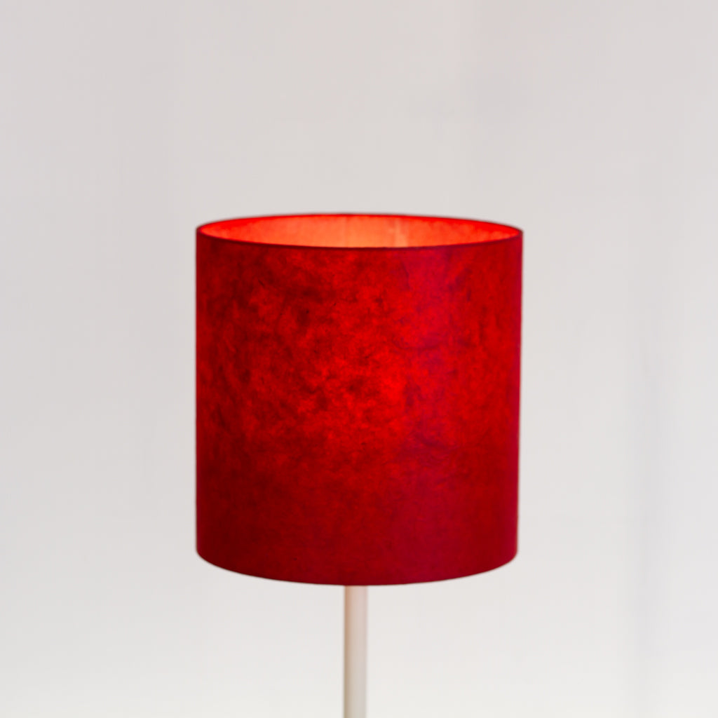 Drum Lamp Shade - P60 - Red Lokta, 25cm x 25cm