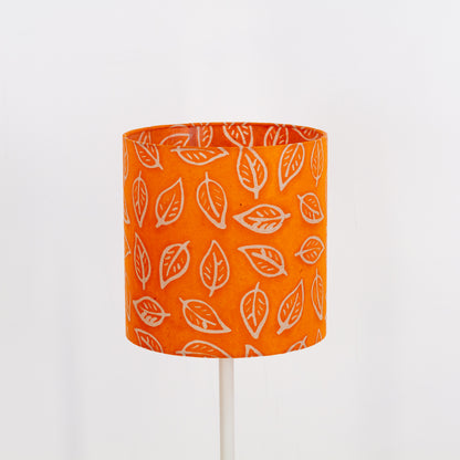 Drum Lamp Shade - B123 ~ Batik Leaf Orange, 25cm x 25cm