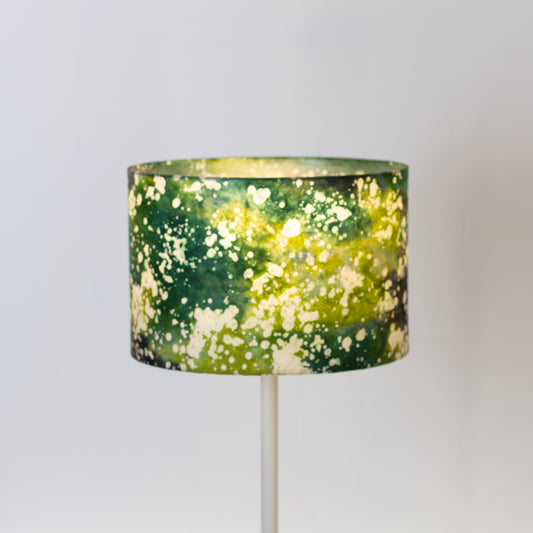 Drum Lamp Shade - B114 ~ Batik Canopy Greens, 30cm(d) x 20cm(h)