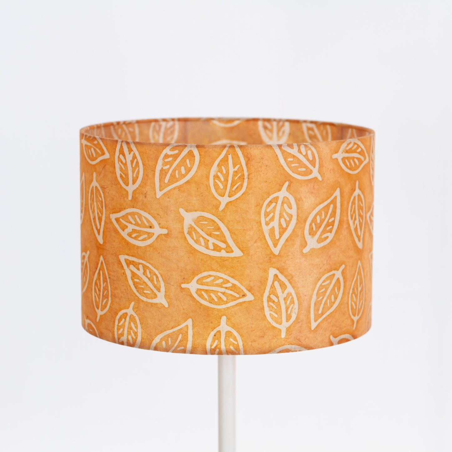 Drum Lamp Shade - P66 - Batik Leaf on Camel, 30cm(d) x 20cm(h)
