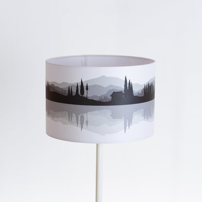 Landscape #3 Print Lampshade (Drum Lamp Shade 30cm(d) x 20cm(h) - Grey (D15)