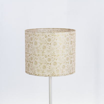 Drum Lamp Shade - P69 - Garden Gold on Natural, 30cm(d) x 25cm(h)