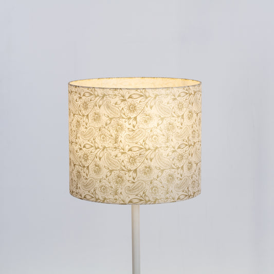Drum Lamp Shade - P69 - Garden Gold on Natural, 30cm(d) x 25cm(h)