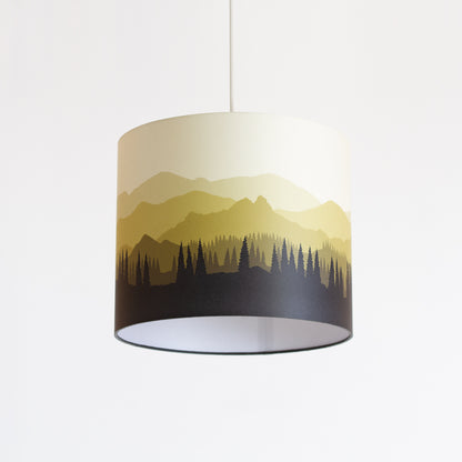 Landscape #4 Print Drum Lamp Shade 30cm(d) x 25cm(h) - Yellow