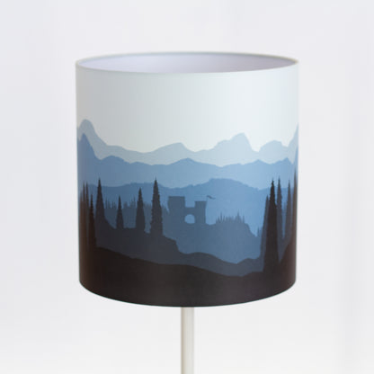Forest Landscape Print Drum Lamp Shade 30cm(d) x 30cm(h) Blue