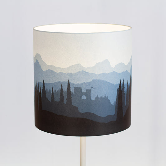 Forest Landscape Print Drum Lamp Shade 30cm(d) x 30cm(h) Blue
