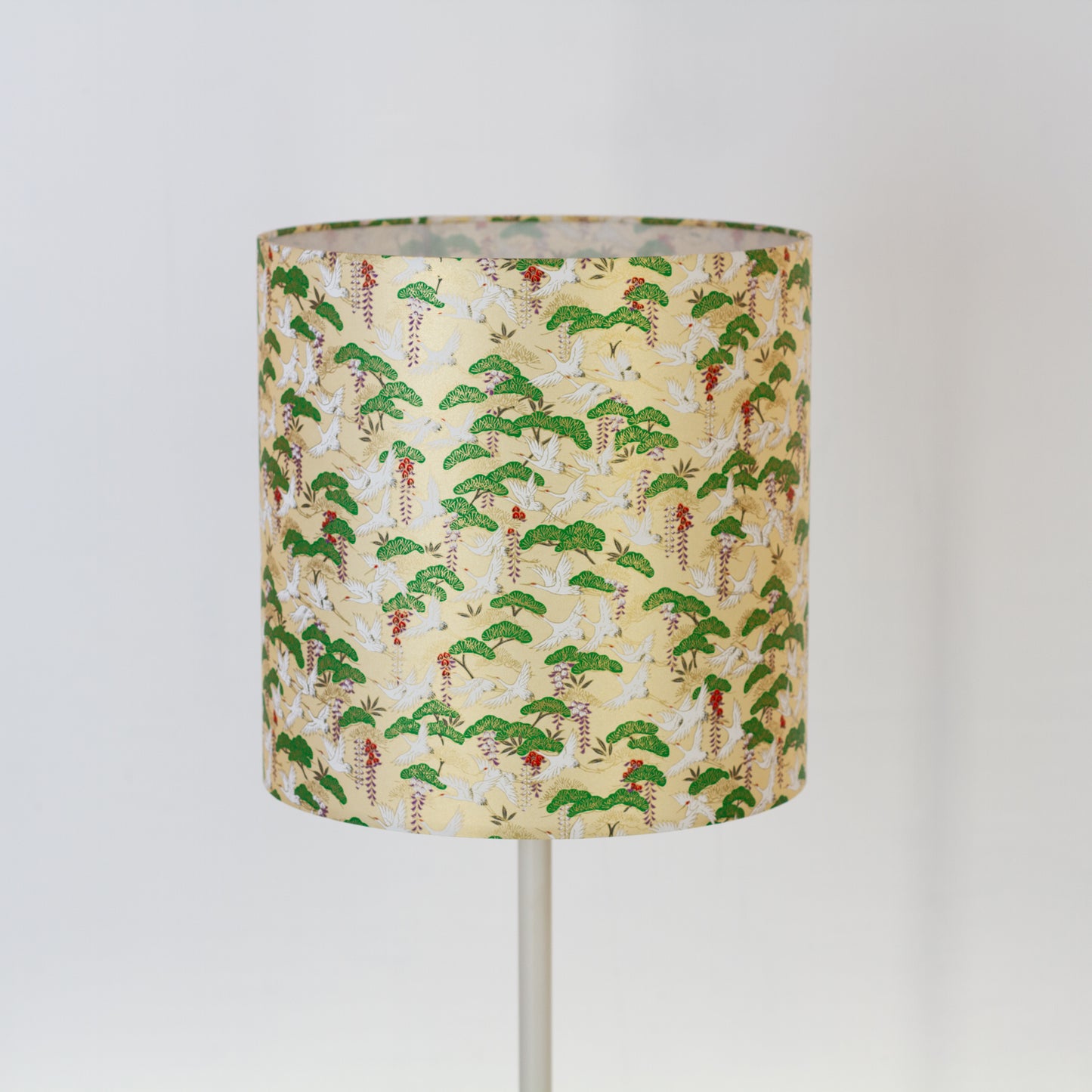 Drum Lamp Shade - W05 ~ Cranes, 30cm(d) x 30cm(h)