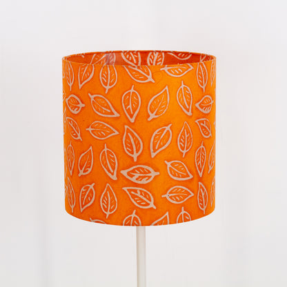 Drum Lamp Shade - B123 ~ Batik Leaf Orange, 30cm(d) x 30cm(h)