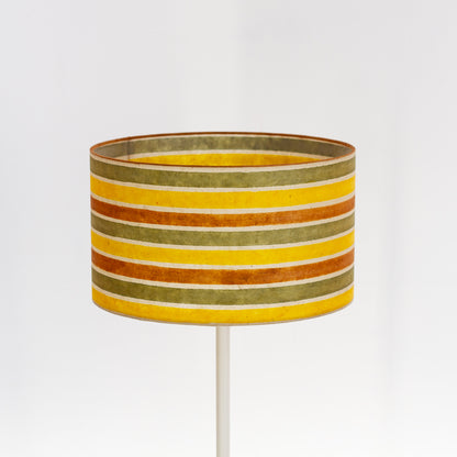Drum Lamp Shade - P06 - Batik Stripes Autumn Horizontal, 35cm(d) x 20cm(h)