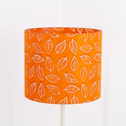 Drum Lamp Shade - B123 ~ Batik Leaf Orange, 35cm(d) x 30cm(h)
