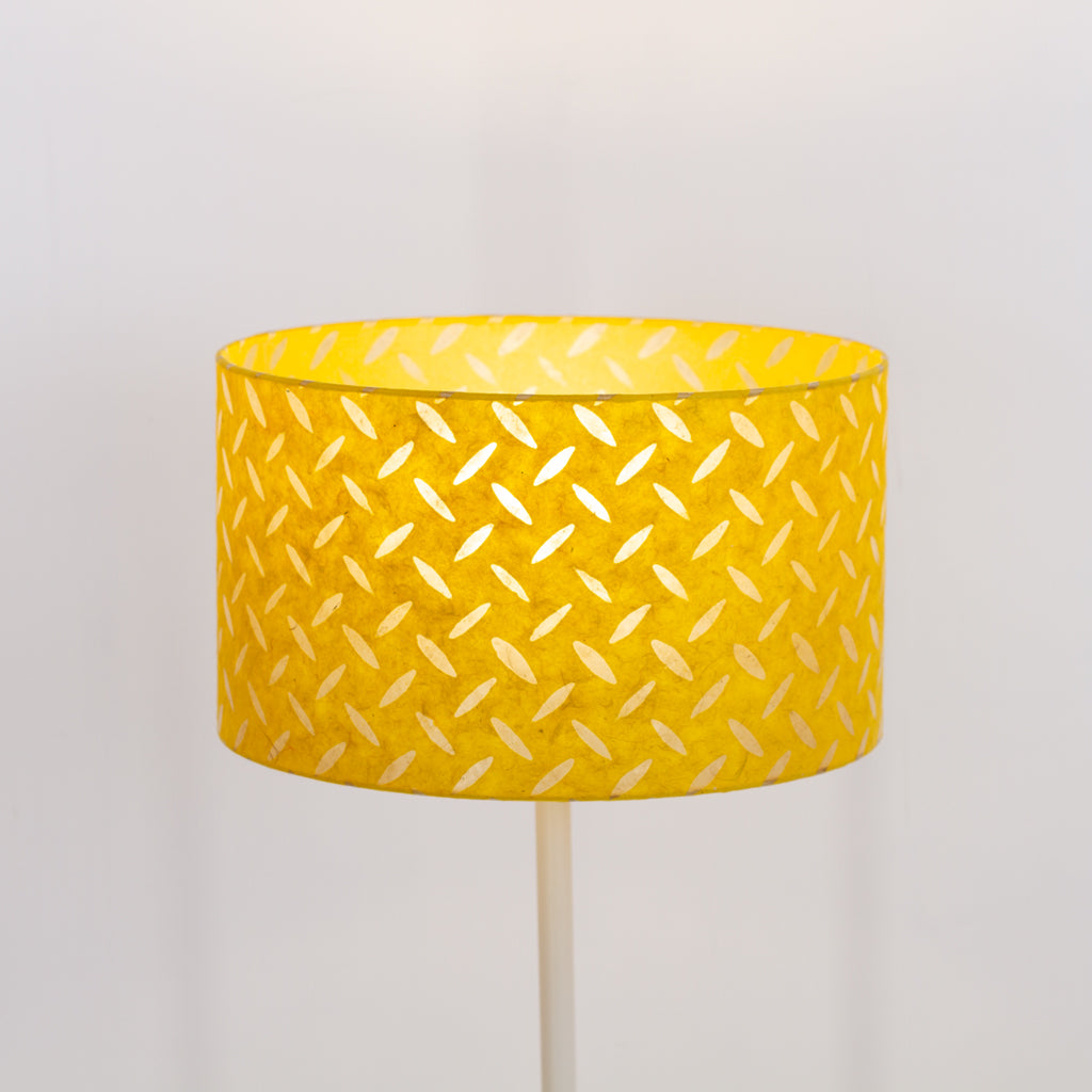 Drum Lamp Shade - P89 ~ Batik Tread Plate Yellow, 35cm(d) x 20cm(h)