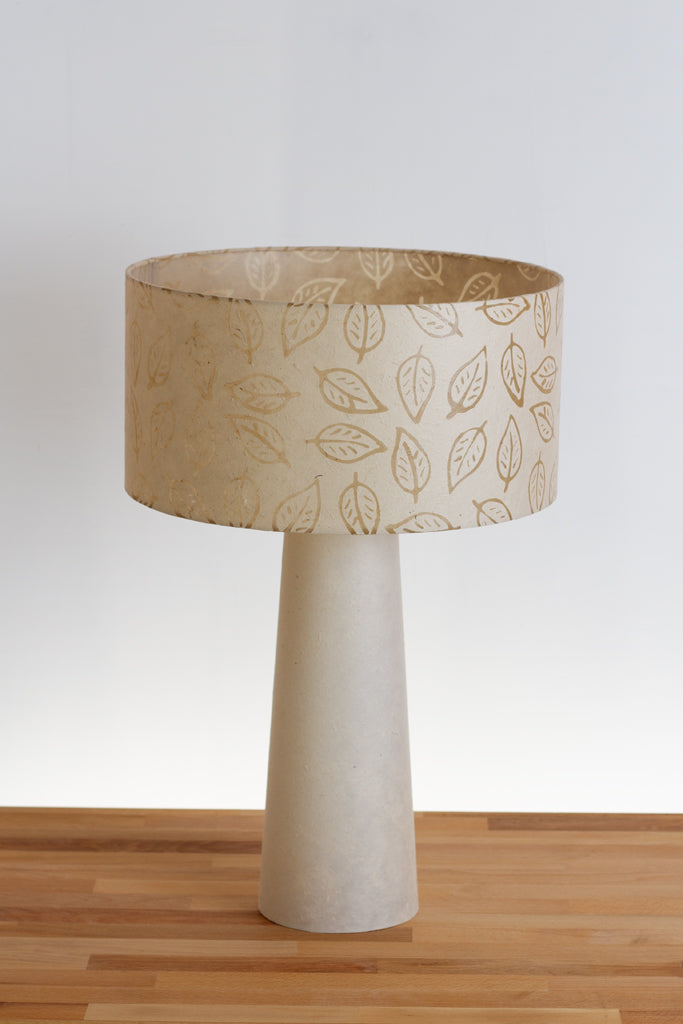 Matching Table Lamp Large with Drum Lamp Shade P28 ~ Batik Leaf on Natural