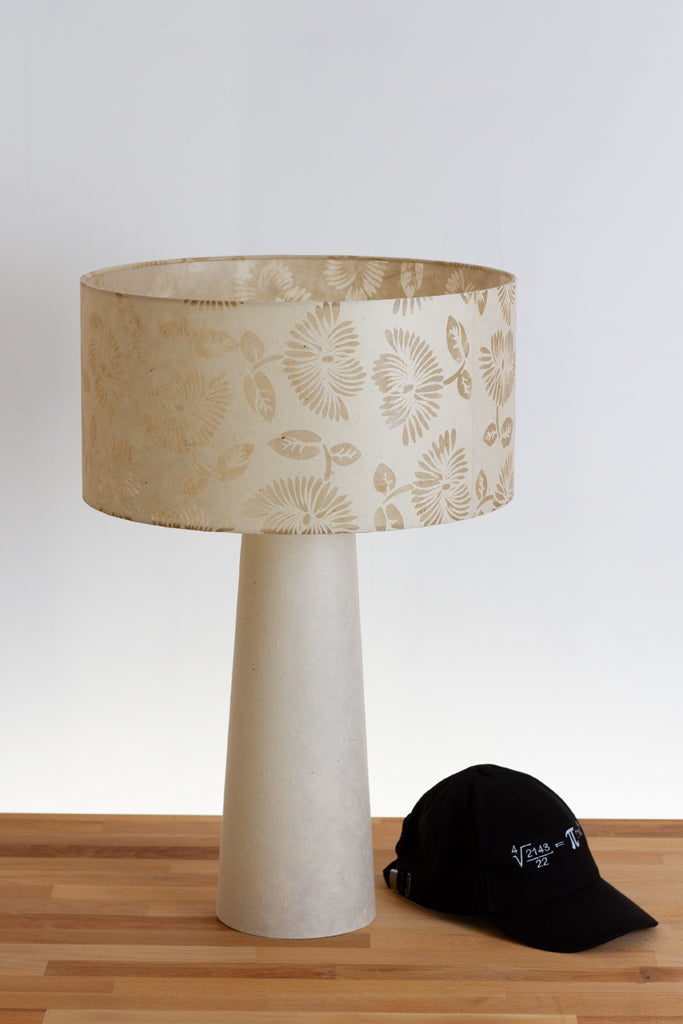 Matching Table Lamp Large with Drum Lamp Shade ~ P09 Batik Peony Natural