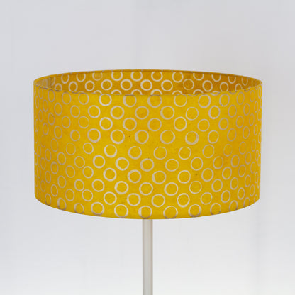 Drum Lamp Shade - P71 - Batik Yellow Circles, 40cm(d) x 20cm(h)