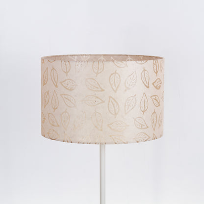Drum Lamp Shade - P28 - Batik Leaf on Natural, 40cm(d) x 25cm(h)