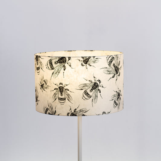 Drum Lamp Shade - P42 - Bees Screen Print, 40cm(d) x 25cm(h)