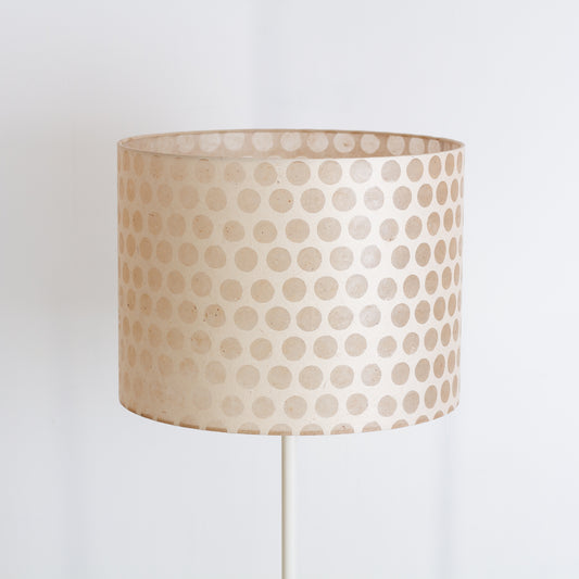 Drum Lamp Shade - P85 ~ Batik Dots on Natural, 40cm(d) x 30cm(h)