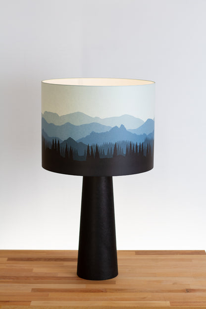 Matching Table Lamp Large with Drum Lamp Shade ~ Landscape #4 Blue (D20)