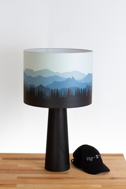 Matching Table Lamp Large with Drum Lamp Shade ~ Landscape #4 Blue (D20)