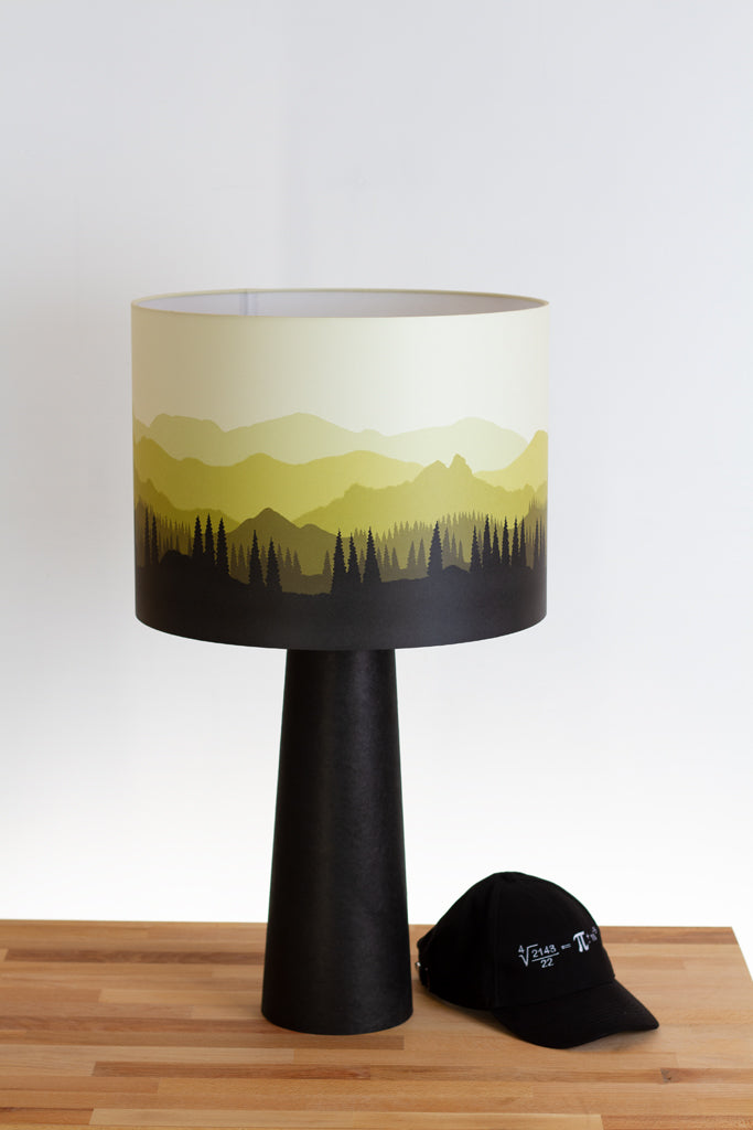 Matching Table Lamp Large with Drum Lamp Shade ~ Landscape #4 Yellow (D23)