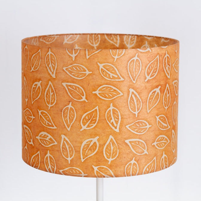 Drum Lamp Shade - P66 - Batik Leaf on Camel, 40cm(d) x 30cm(h)