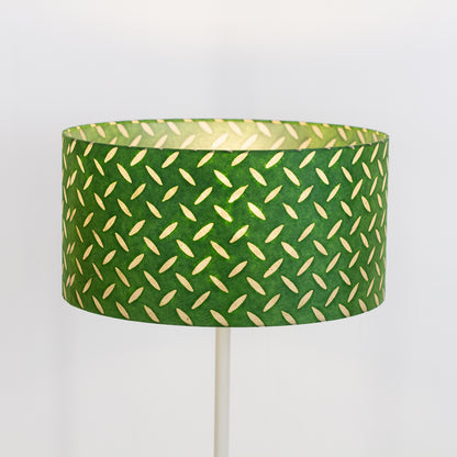 Drum Lamp Shade - P96 - Batik Tread Plate Green, 40cm(d) x 20cm(h)
