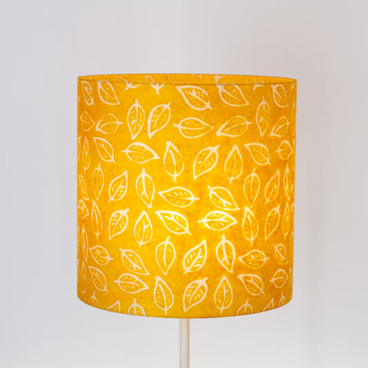 Drum Lamp Shade - B107 ~ Batik Leaf Yellow, 40cm(d) x 40cm(h)