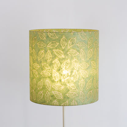 Drum Lamp Shade - P29 - Batik Leaf on Green, 40cm(d) x 40cm(h)
