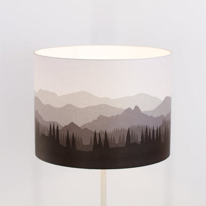 Landscape #4 Print Drum Lamp Shade 40cm(d) x 30cm(h) - Grey (D25)
