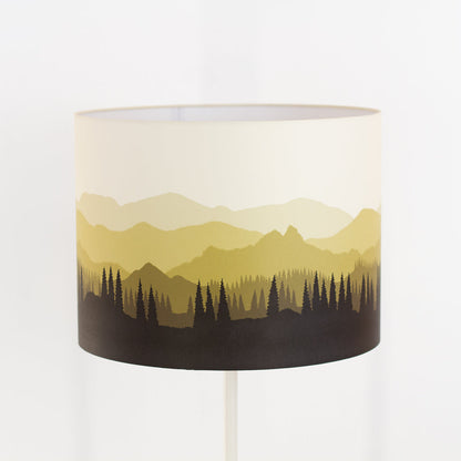 Landscape #4 Print Drum Lamp Shade 40cm(d) x 30cm(h) - Yellow (D23)