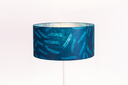 Drum Lamp Shade - B106 ~ Resistance Dyed Teal Fern, 50cm(d) x 25cm(h)