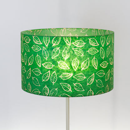 Drum Lamp Shade - B126 ~ Batik Leaf Bright Green, 50cm(d) x 30cm(h)