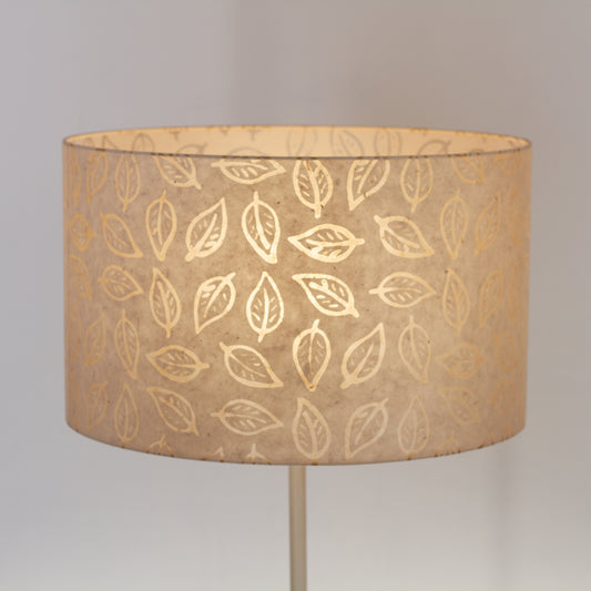 Drum Lamp Shade - P28 - Batik Leaf on Natural, 50cm(d) x 30cm(h)