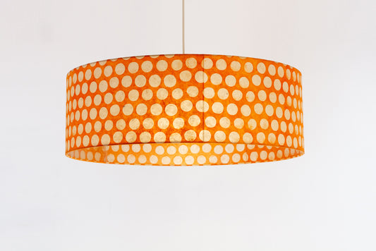 Drum Lamp Shade - B110 ~ Batik Dots on Orange, 60cm(d) x 20cm(h)