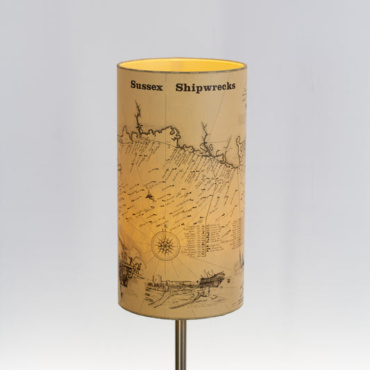 Shipwrecks of Sussex Map Drum Lamp Shade