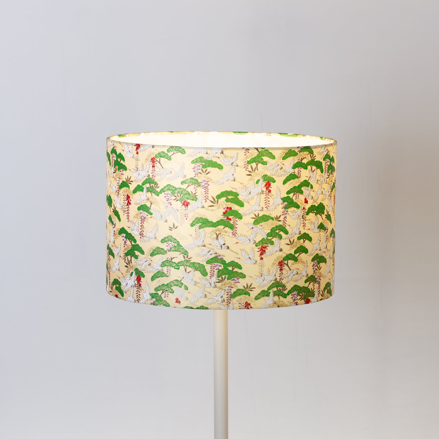 Drum Lamp Shade - W05 ~ Cranes, 30cm(d) x 20cm(h)
