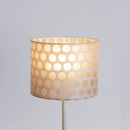 Drum Lamp Shade - P85 ~ Batik Dots on Natural, 25cm x 20cm