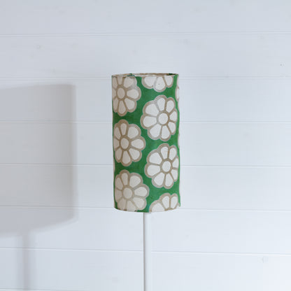 Drum Lamp Shade - B127 ~ Batik Big Flower Green, 15cm(diameter)