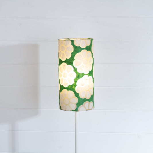Drum Lamp Shade - B127 ~ Batik Big Flower Green, 15cm(diameter)