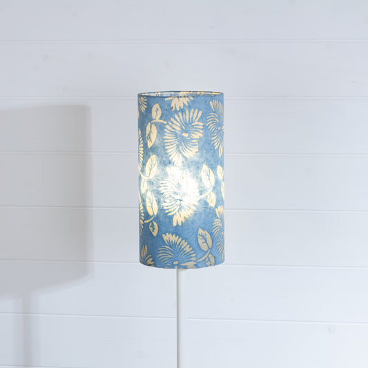 Drum Lamp Shade - B129 ~ Batik Peony Blue, 15cm(diameter)