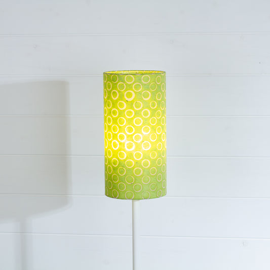 Drum Lamp Shade - P02 - Batik Lime Circles, 15cm(diameter)