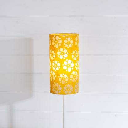 Drum Lamp Shade - B128 ~ Batik Star Flower Yellow, 15cm(diameter)