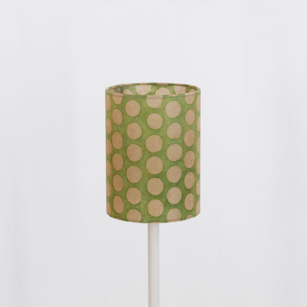 Drum Lamp Shade - P87 ~ Batik Dots on Green, 15cm(diameter)