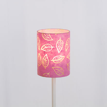 Drum Lamp Shade - P67 ~ Batik Leaf on Pink, 15cm(diameter)