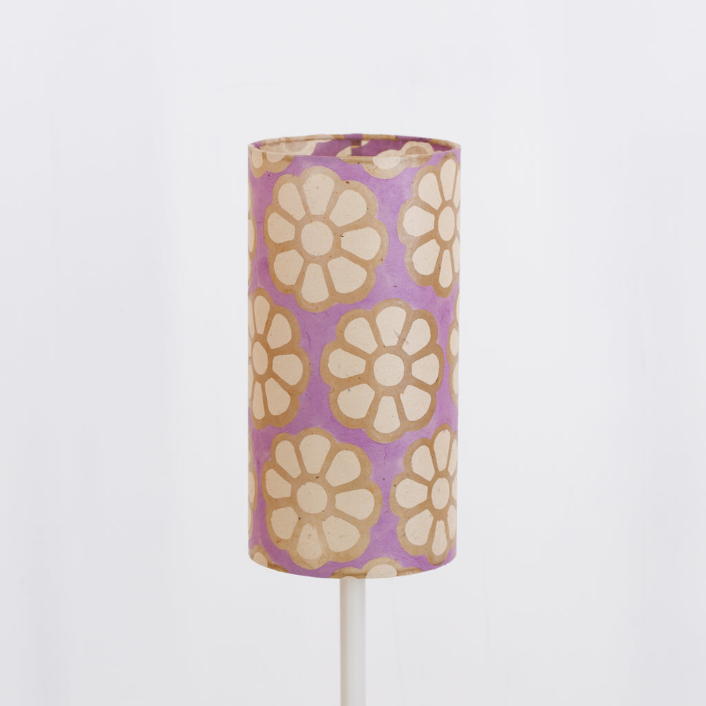3 Panel Floor Lamp - P21 - Batik Big Flower on Lilac, 20cm(d) x 1.4m(h)