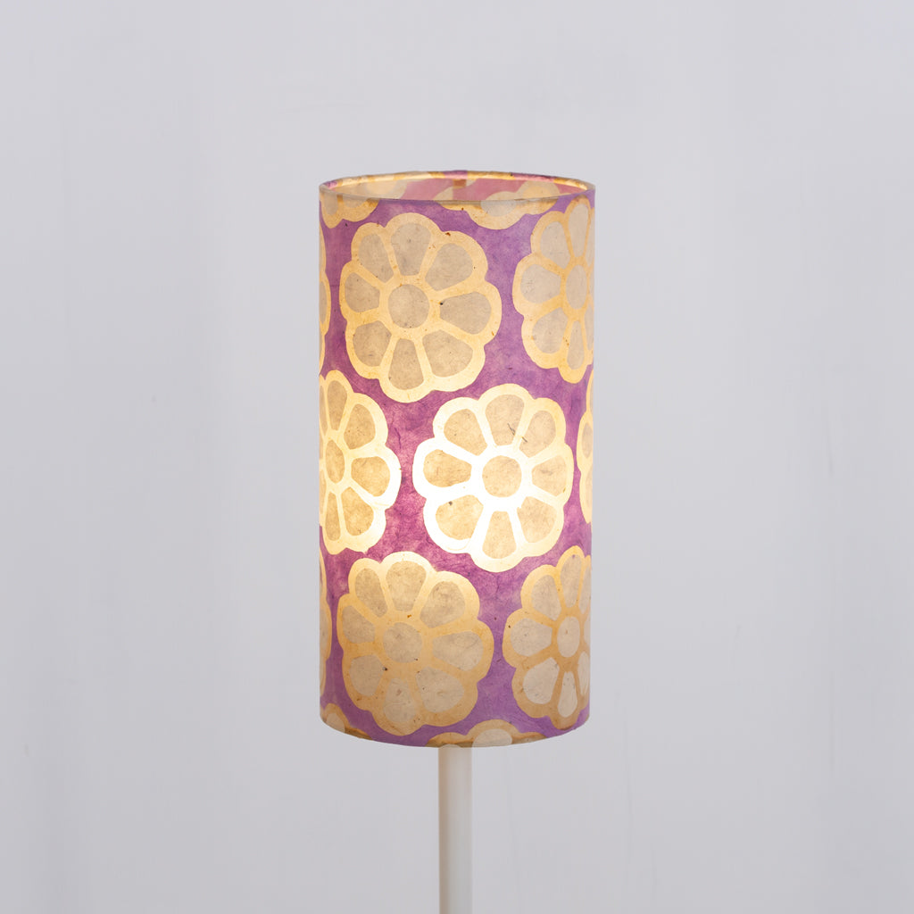 3 Panel Floor Lamp - P21 - Batik Big Flower on Lilac, 20cm(d) x 1.4m(h)